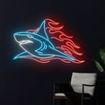 thumbnail image 3 of Handmadetneonsign Fire Shark Neon Sign, Burning Shark Neon Light, Flaming Shark Led Light Decor, 3 of 5