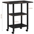 thumbnail image 2 of LEYAOYAO 3-Tier Printer Stand with Wheels & Adjust Feet, Computer Tower Stand, Metal Rolling Cart for Case Printer, Black, 2 of 7