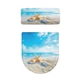 thumbnail image 5 of FORUDESIGNS Beach Starfish Seashell Pattern Toilet Lid Cover with Toilet Tank Lid Cover 2 Pcs Dustproof Fabric Cozy Covers for A Lid Toilet Tank, Universal Toilet Lid Cozy with Elastic Edge, 5 of 8