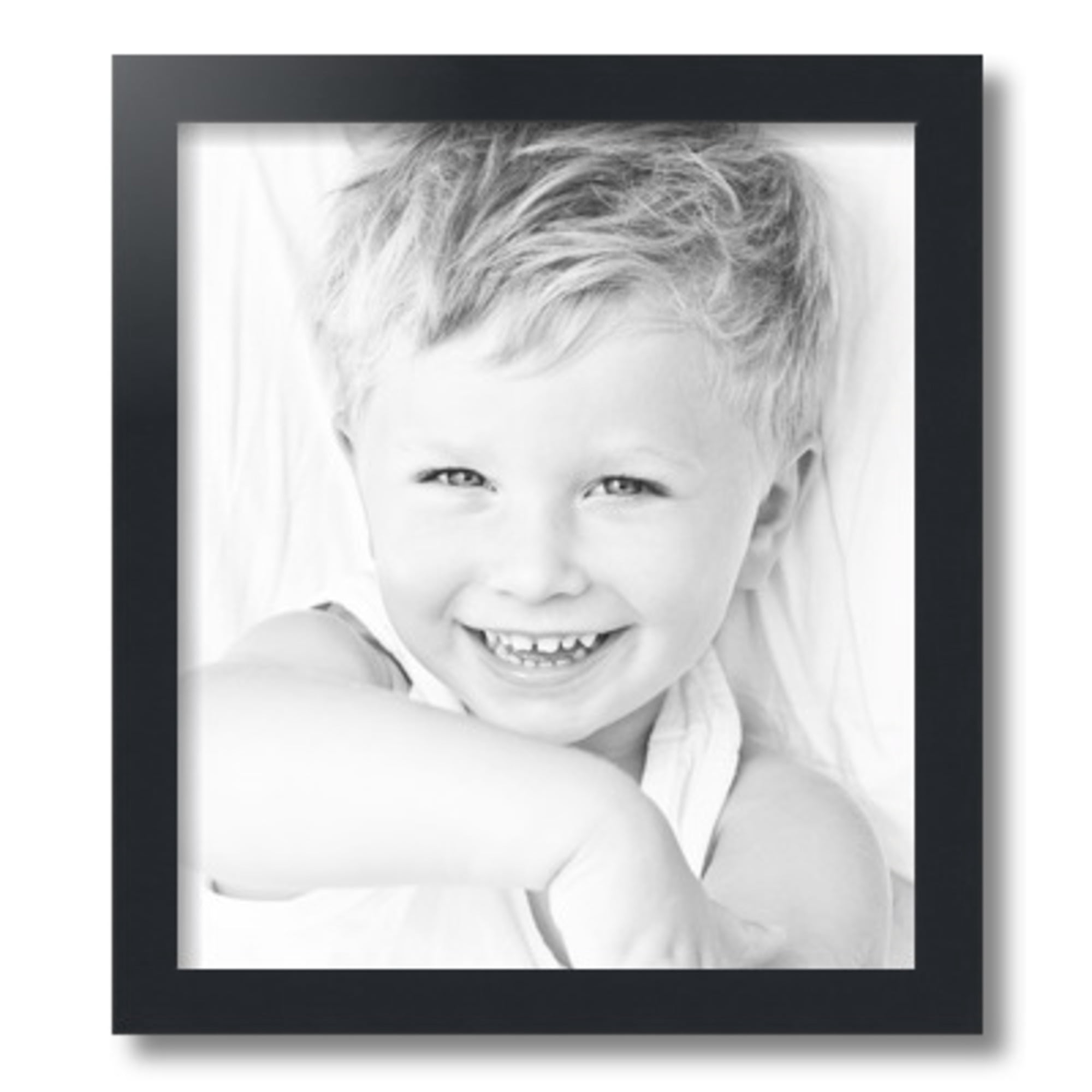 ArtToFrames 14" x 16" Black Satin Picture Frame, 14x16 inch Black MDF Poster Frame (WOM-5180)