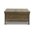 thumbnail image 4 of Signature Design by Ashley Moriville Rustic Hinged and Lift Top Cocktail Table with Hidden Storage, Light Brown, 4 of 9