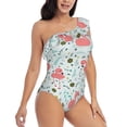 thumbnail image 3 of Sikiie Cute Flamingo Print Women One Piece Swimsuits Tummy Control One Shoulder Bathing Suits Ruffle Swimwear, From S to XXL-X-Large, 3 of 6