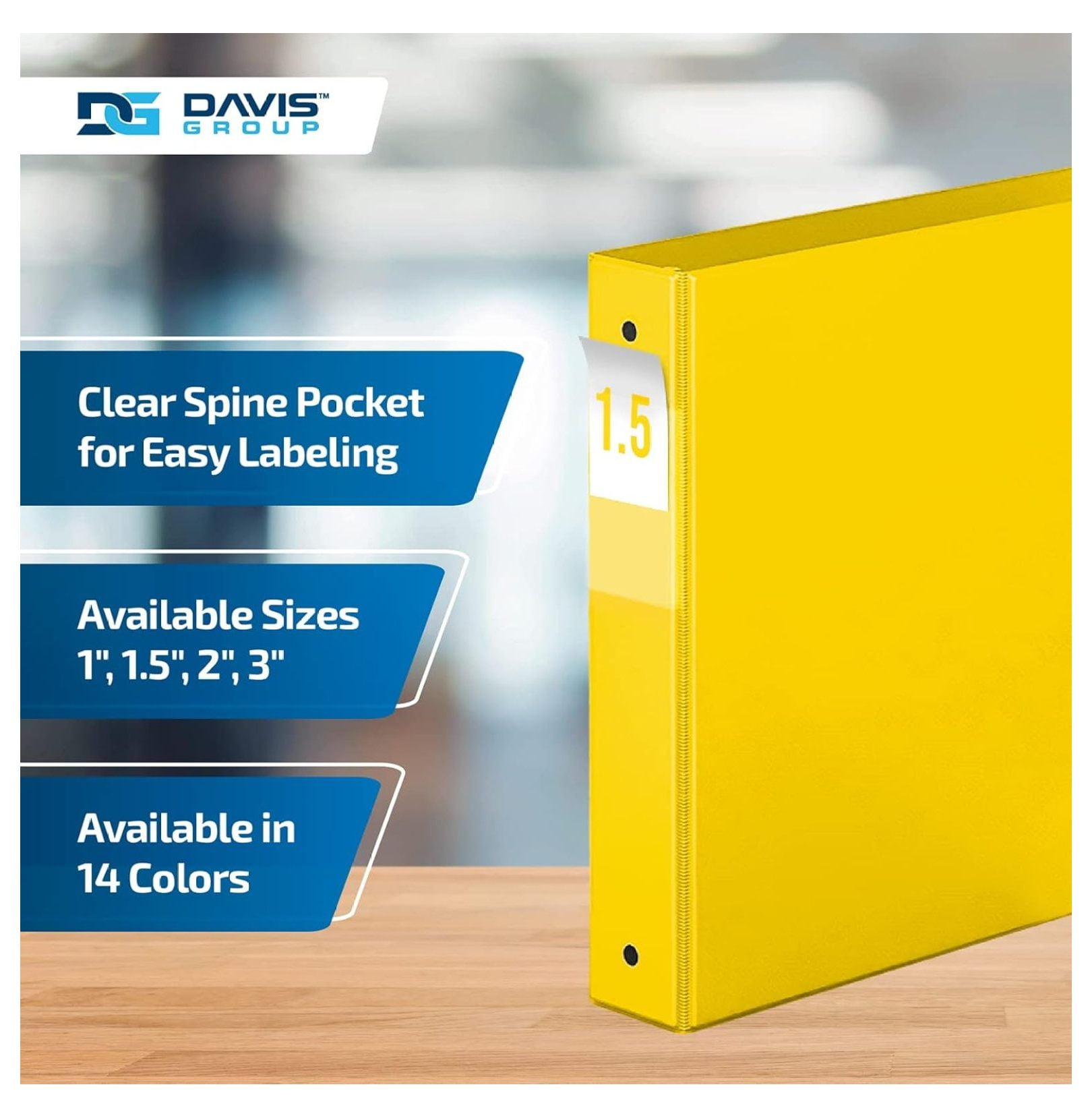 Premium Economy 6-Pack 3-Ring Binders for School or Office, Round-Ring Binders, 1.5 Inch, Yellow