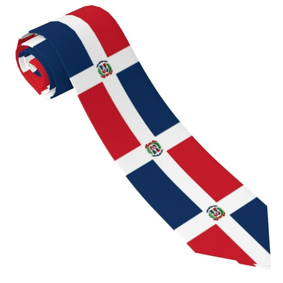 Flag Of The Dominican Republic Tie For Men Funny Neckties Fashion Gentleman Soft Comfortable Ties