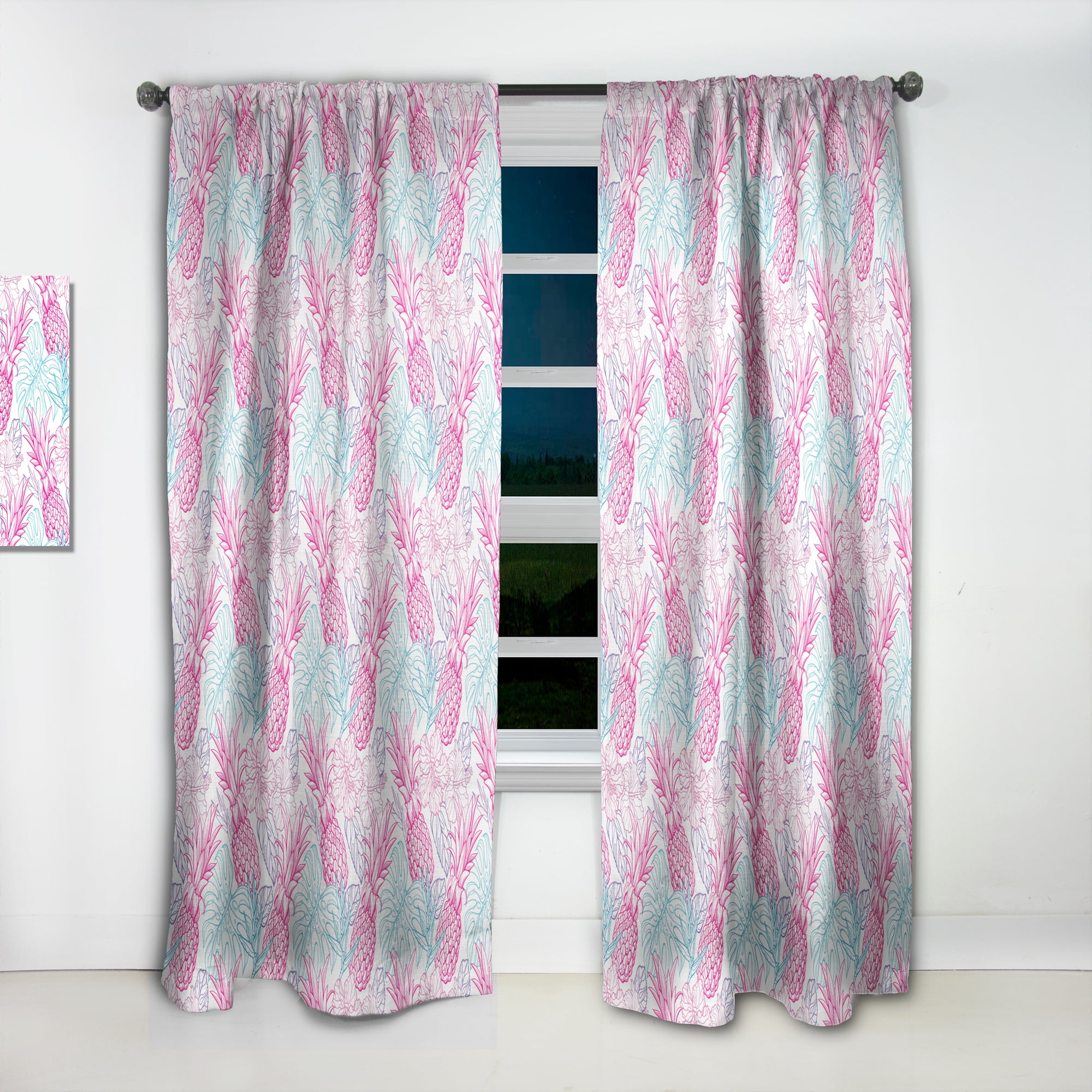 Designart 'Tropical Pineapple Mood II' Modern & Contemporary Curtain Panel