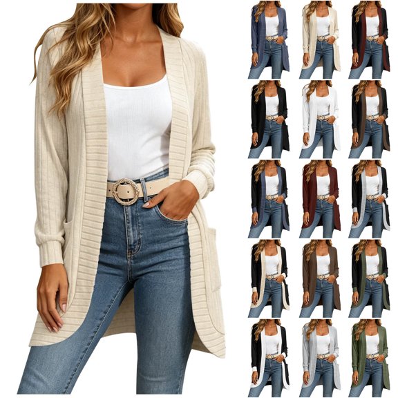 FchengtaiS Cardigan Sweaters for Women Long Sleeve Open Front Cardigans Lightweight Fall Fashion Outfits