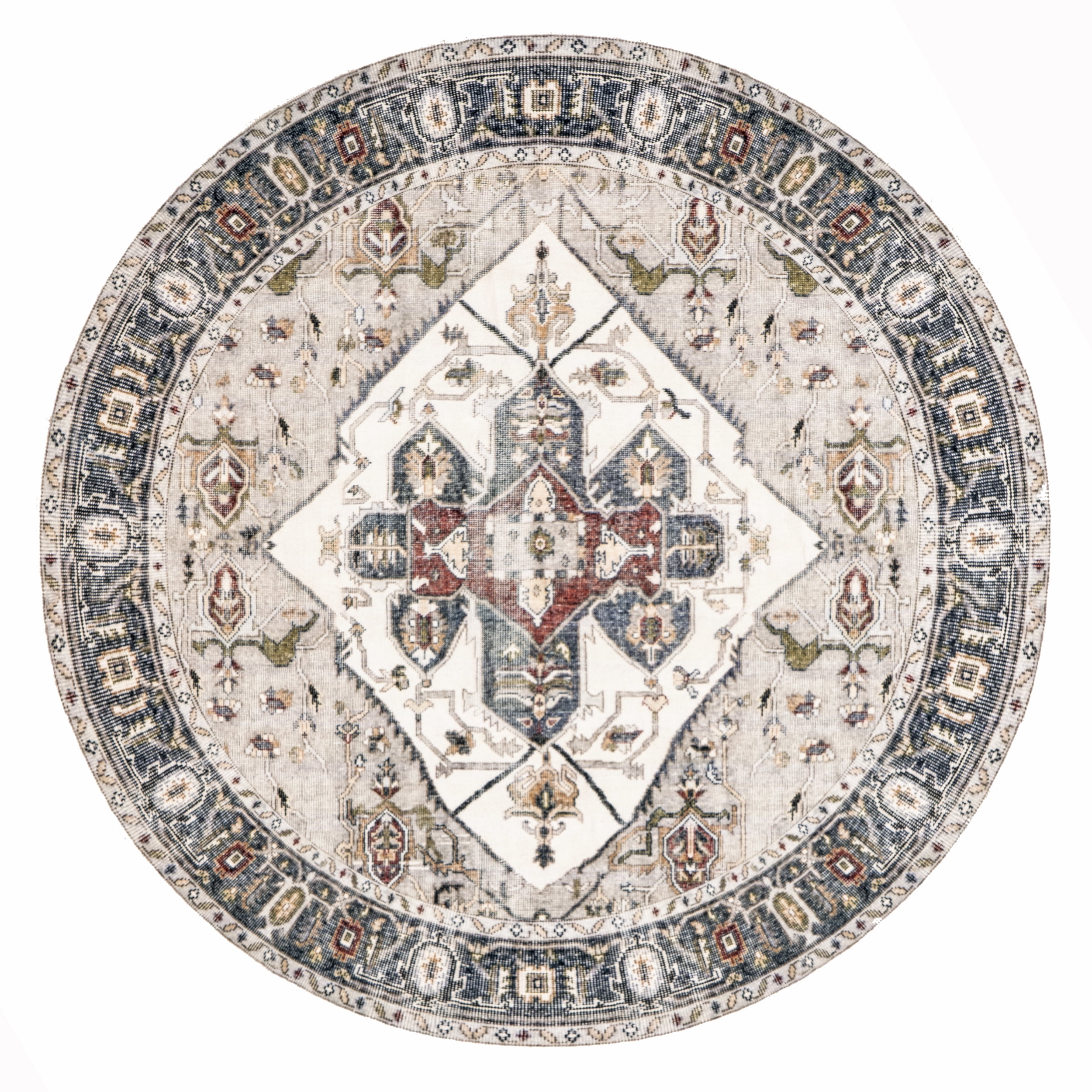 nuLOOM Mali Machine Washable Traditional Medallion Area Rug, 6', Ivory