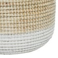 thumbnail image 5 of DecMode 18", 20"W White Seagrass Handmade Two Toned Storage Basket with Handles, 2-Pieces, 5 of 8