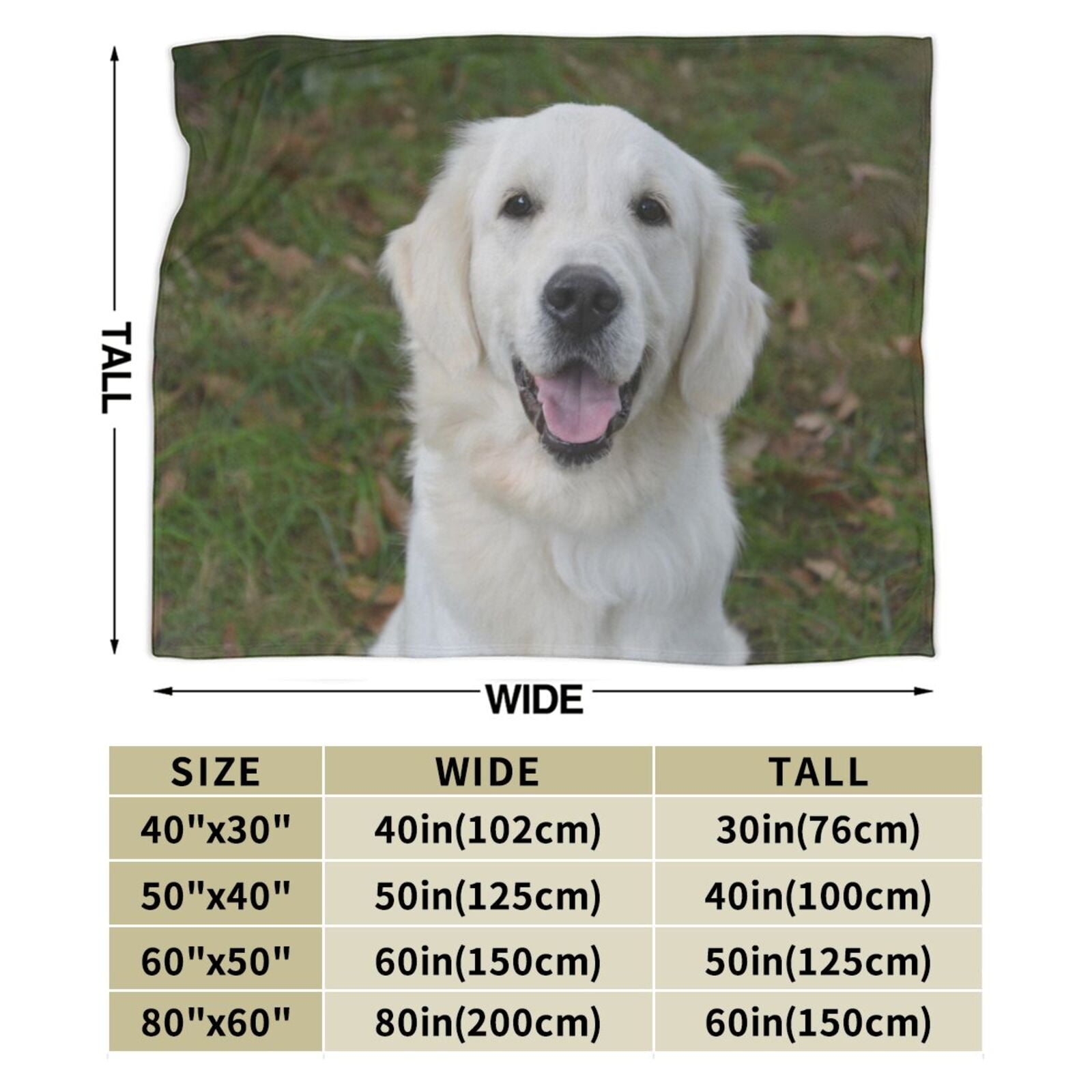 Wijzvio Golden Retriever Dogs Throw Blanket Soft Fuzzy Fleece Blanket For Couch Bed Living Room Decoration 60"X50"