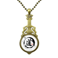 thumbnail image 1 of Collier Chinois Personnage Dao Pendentif Guitare Antique, 1 of 3
