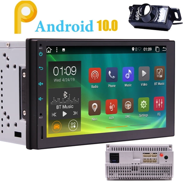 eincar android 10 0 car stereo double din with gps wifi android autoradio support fastboot backup camera aux usb sd 7 inch 1024x600 touch