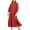 Red, variant on YHAJDS Women's Fall Winter Casual dress,Women Midi Dresses Fall Dresses for Women Long Sleeve Dress Solid Color Collared Puff Sleeve Mid Calf Length Casual Dress