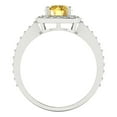 thumbnail image 4 of Solitaire with Accents Engagement Ring for Women - 1.335ct Natural Citrine in 14K White Gold Promise Ring, 4 of 6