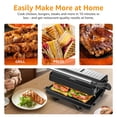 thumbnail image 6 of Panini Press Grill  1000w Sandwich Maker With Ceramic Non-stick Plates Opens 180 Degrees For Any Size Food 3-in-1 Electric Drip Spout & Locking Lid Sliver, 6 of 8