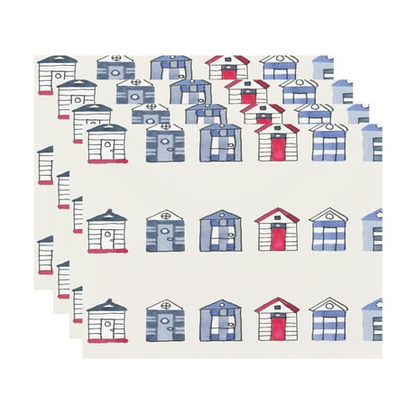 

Simply Daisy 18 x 14 Inch Multi Beach Hut Stripe Print Placemat (Set of 4) Ivory