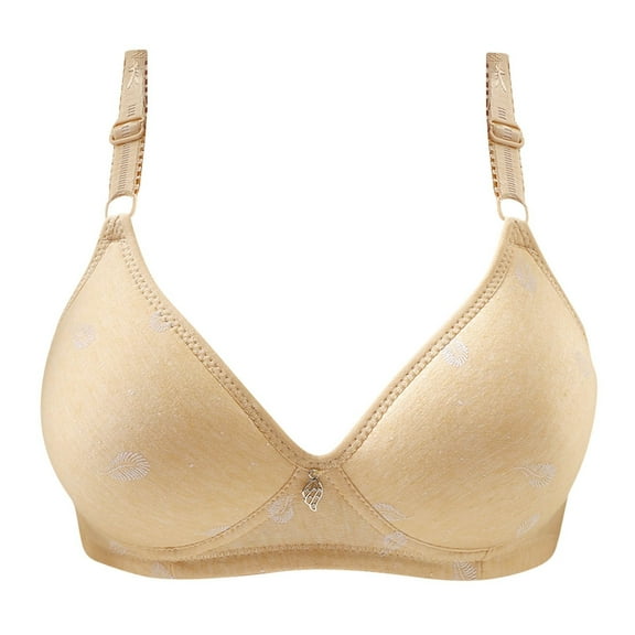 Elabch Bras for Women No Underwire Plus Size Comfortable Cotton Everyday Bras with Three Buckle Bra Thin Cup Full Coverage Push Up Bra Everyday Bras, M-3XL