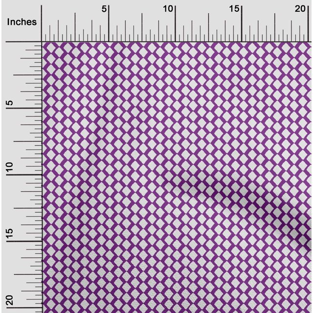 oneOone Organic Cotton Poplin Twill Fabric Diamond Block Decor Fabric Printed BTY 42 Inch Wide