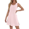 thumbnail image 5 of Sun Dresses for Women 2025 Vacation Sping Summer Casual Sundresses Women's Hawaiian Beach Eyelet Dress with Pockets, 5 of 6