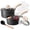 Black, variant on CAROTE6-Piece Nonstick Saucepan Set with Lid, 1.5QT & 3QT Cooking Pots, Induction Compatible, White