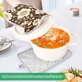 thumbnail image 3 of Yayeee Pot Holders Kitchen Heat Resistant with Pocket 7"x9.8" Cotton Oven Cooking Hot Pads, Brown Floral, 3 of 7
