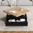 thumbnail image 1 of Noble House Square Rotating Coffee Table,360° Rotating High-Gloss Top,Black, 1 of 6
