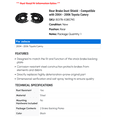 thumbnail image 2 of Rear Brake Dust Shield - Compatible with 2004 - 2006 Toyota Camry 2005, 2 of 2