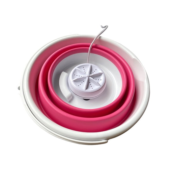 Bewildely Lavadora portátil plegable interfaz USB reemplazo 2 engranaje ajustable 5V Cable alimentación dormitorio ropa interior lavadora sónica Electrodomésticos Rosado Bewildely HA070177-01