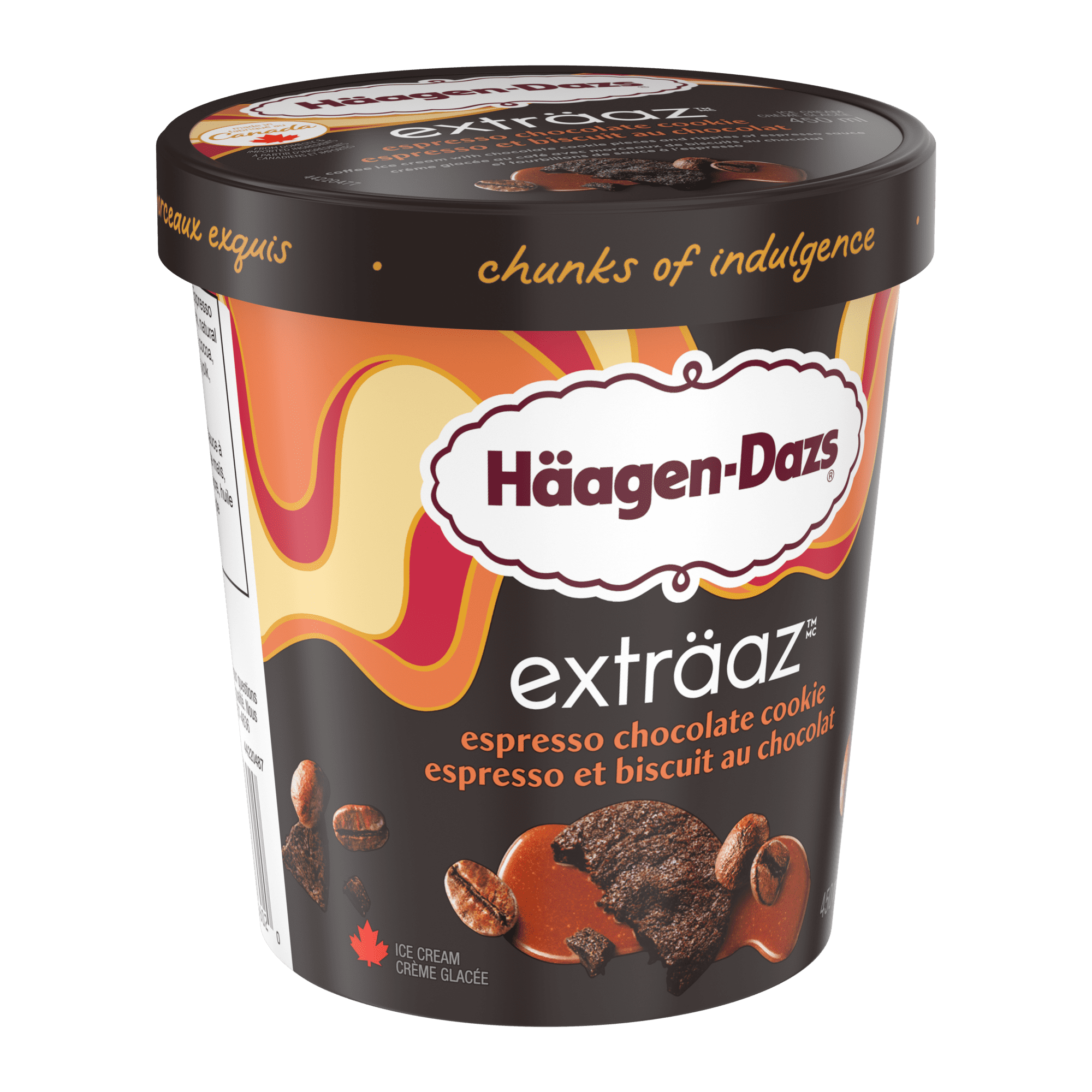 Crème glacée HÄAGEN-DAZS EXTRÄAZ Espresso et biscuit au chocolat, 450 ml