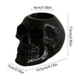 thumbnail image 3 of Halloween Skull Candle Holder Gothic Spooky Tealight Cup Human Skull Tealight Candle Holder Novelty Skull Bone Candlestick Halloween Home Bar Party Tabletop Decor, 3 of 6