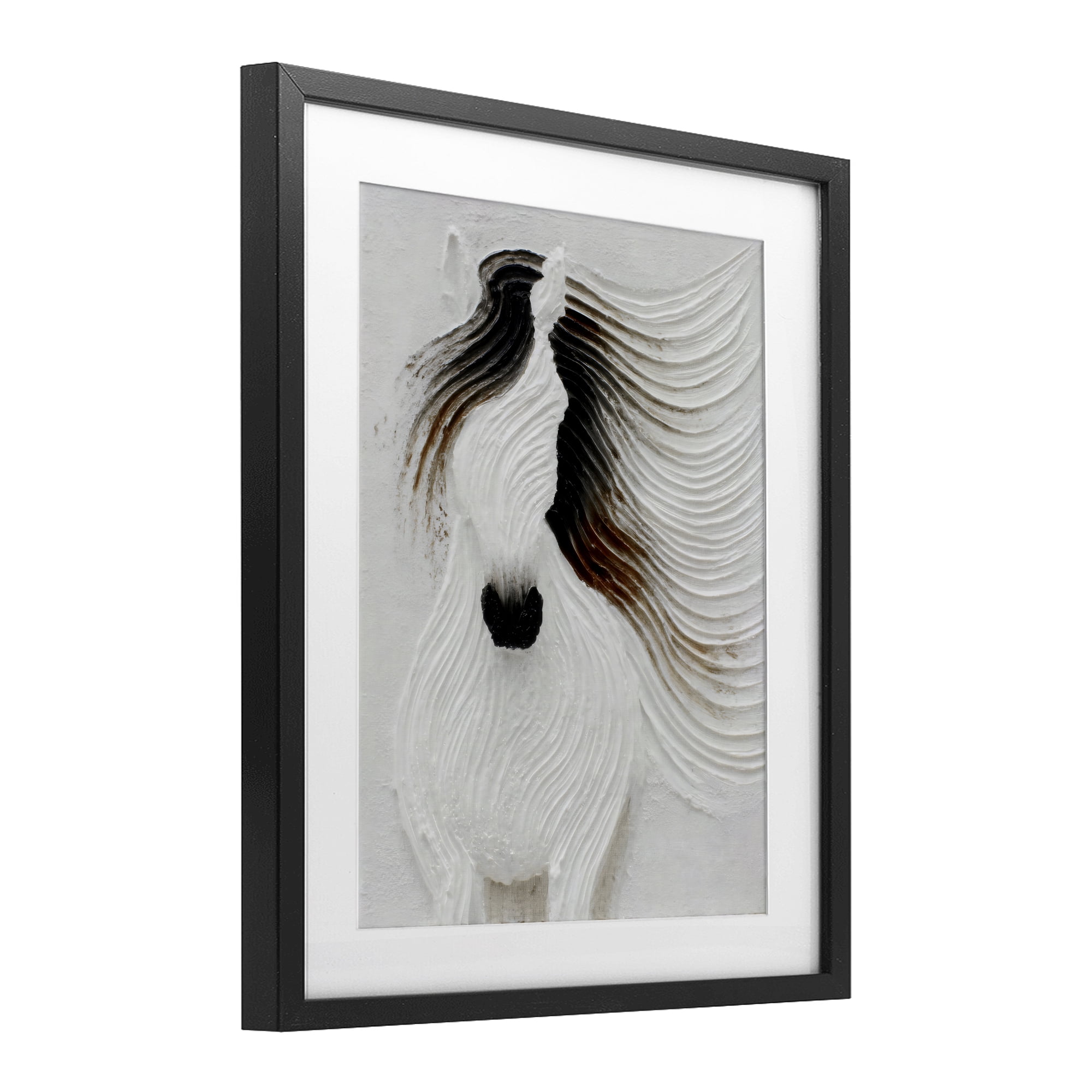 Stupell Industries Grooved Horse in Flowing Motion Black Framed Print Under Glass, design by Ink Drop Loft
