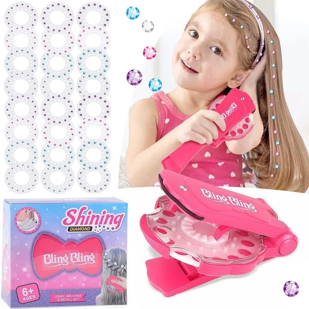 Bling Bling decoration set with 360 gems Hair Gem Stamper Hair