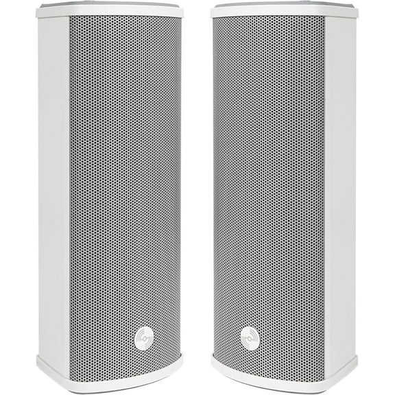 Sound Town Pair of 70V/100V Dual 5" Weather-Resistant Column Array Passive Speakers, with IP55-rated Aluminum Enclosure, for Home & Commercial Installations, Grey (TARVOS-CL25G-PAIR)
