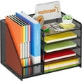 Marbrasse Desk Organizer with File Holder, 5Tier Paper Letter Tray