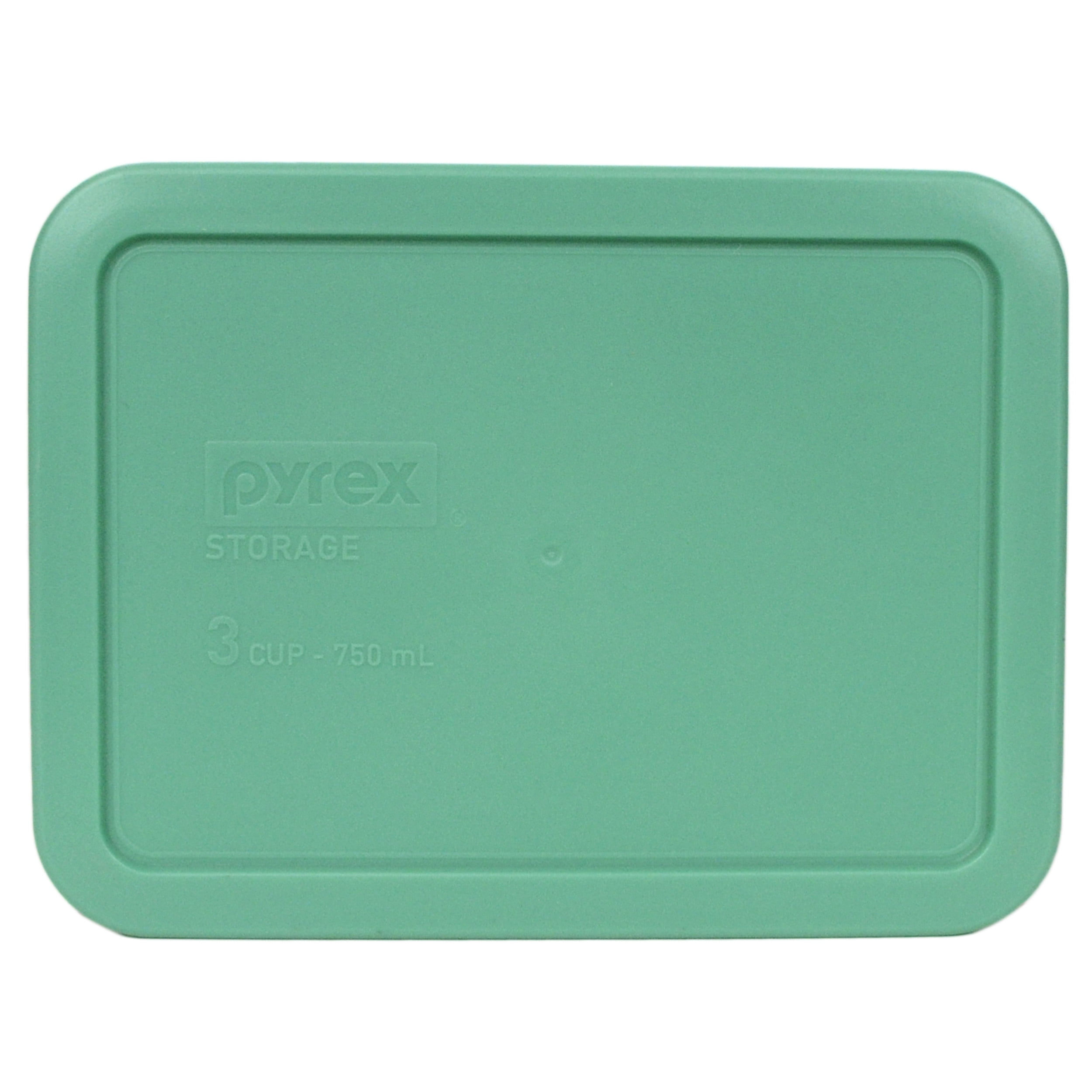 by Pyrex Pyrex 7210-PC Rectangle 3 Cup Storage Lid for Glass Dish 2, Light Green