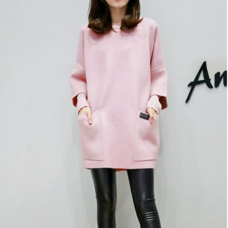 - Marainbow Sweatshirt Autumn Women Long Sleeve Hoodies Loose Pockets Outerwear Plus Size Wool Coat