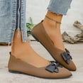 thumbnail image 3 of Women's Bowknot Ballet Flats Pointed Toe Casual Flat Shoes Breathable Dressy Work Shoes Lightweight Knit Slip On Loafers Brown Size 9.5, 3 of 8