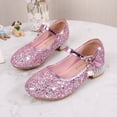 thumbnail image 4 of Zapatos de tacón alto para niñas, zapatos para niñas, zapatos para desfiles de moda, zapatos de princesa con cristales plateados para niñas, 4 of 6