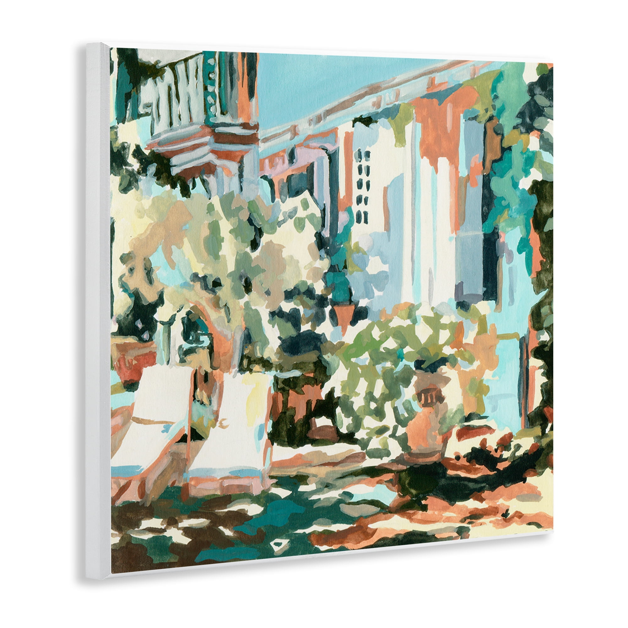 Stupell Industries City Street Abstraction Scenic & Cityscapes Painting Unframed Art Print Wall Art, 12 x 12