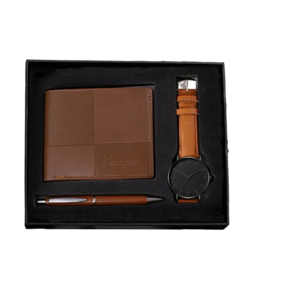 Conjunto de regalo para hombre, conjunto de regalo boutique, conjunto de billetera moderna para hombre, para cumpleaños masculino. café