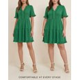 thumbnail image 7 of Womens V Neck Ruffle Short Sleeve Babydoll Mini Dress Casual A Line Dress for Summer, 7 of 7