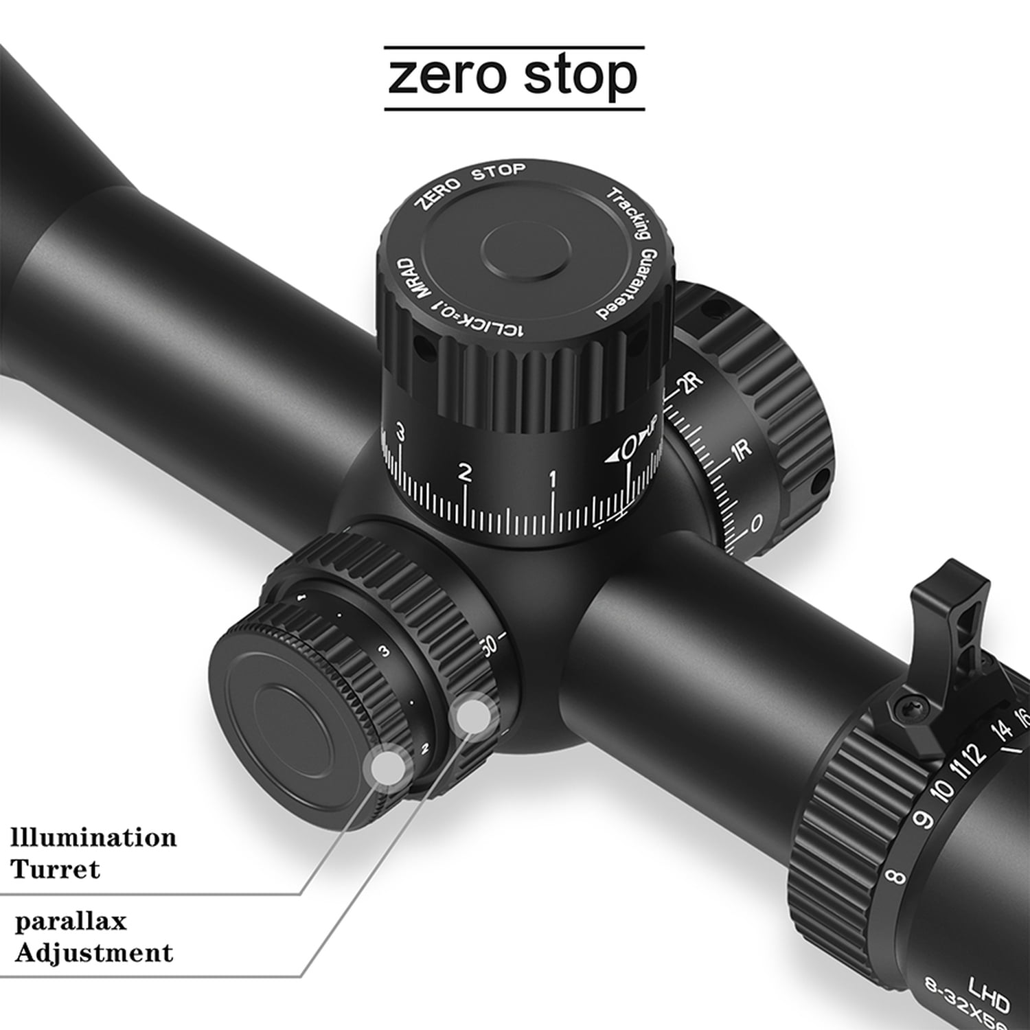 DISCOVERYOPT 8-32X56mm Riflescope 6-Levels Illuminated Reticle Zero Stop 34mm Hunting Optics Scopes