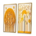 thumbnail image 3 of Designart "Quill Minimalism Abstract Yellow Forest II" Landscape Trees Framed Wall Art Set Of 2 - Traditional Yellow Framed Wall Art Set Of 2, 3 of 6