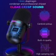 ONIKUMA USB Gaming Microphone for PC/PS5, Condenser Streaming Mic with Noise Cancellation, Mute Button & RGB Light for Podcast, Twitch, Discord & YouTube