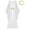 thumbnail image 6 of YiZYiF Womens Greek Goddness Costume Ancient Greece Queen Gold Trim Toga Dress for Halloween Cosplay White-A L, 6 of 7