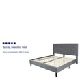 thumbnail image 5 of Emma + Oliver King Size Panel Tufted Platform Bed in Light Gray Fabric, 5 of 13