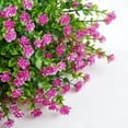 thumbnail image 3 of ZOELNIC 8 Bundles Outdoor Artificial Flowers UV Resistant Fake Boxwood Plants Faux Plastic Greenery for Indoor Outside Plants Garden Home Decor, Fuchsia, 3 of 9