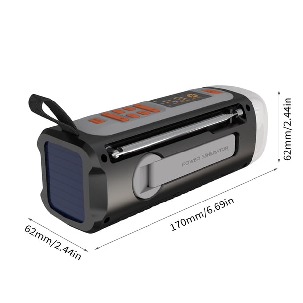 Radio à Manivelle Compacte Avec Lampe LED – Générateur D'urgence, Multifonction
