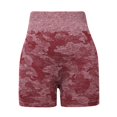thumbnail image 5 of Gibobby Shorts Gym Mujer sin costuras sentido desnudo cintura cierre cadera alta cintura Fitness pantalones melocotón cadera belleza cadera deportes Yoga pantalones(Rojo, L), 5 of 5