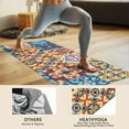 thumbnail image 4 of Multicolor Ethnic Geometric Patchwork Pattern Hot Yoga Mat Towel Non Slip for Hot Yoga - Quick-Drying Yoga Mat Cover with 4 Corner Pockets with Travel Bag - Hot Yoga Towel Non Slip 70"x26", 4 of 6