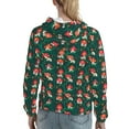 thumbnail image 7 of Fotbe Mushroom House Pattern Womens Long Sleeve Hoodie, Pullover Hooded Sweatshirt, Kangaroo Pocket Hoodie with Eye-catching Drawstrings-Small, 7 of 7